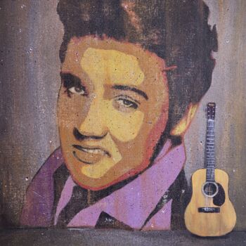 Schilderij getiteld ""Elvis"" door Artur Hausmann, Origineel Kunstwerk, Acryl Gemonteerd op Plexiglas
