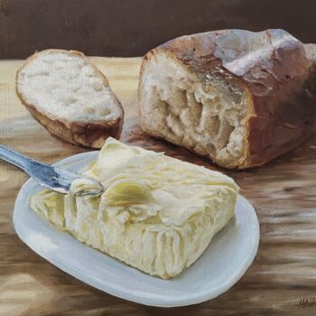 Schilderij getiteld "Bread" door Artur Hausmann, Origineel Kunstwerk, Olie