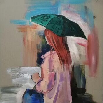 绘画 标题为“The girl with the r…” 由Artur Minasyan, 原创艺术品, 油