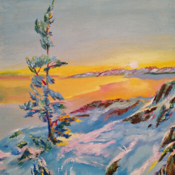 Картина под названием "Зима на Ладоге" - Artur Mironovski, Подлинное произведение искусства, Масло
