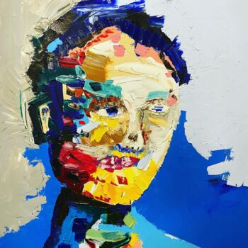 Картина под названием "Портрет под 45" - Артур Пальчик, Подлинное произведение искусства, Масло
