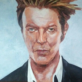 Painting titled "David Bowie" by Artur Viana, Original Artwork, Acrylic