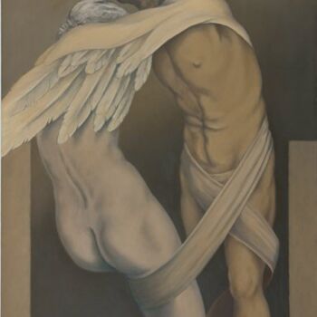 Painting titled "Abbraccio" by Arturo Santillo, Original Artwork