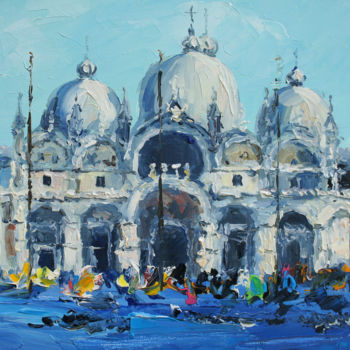 Peinture intitulée "Piazza San Marco.…" par Valeriy Ushkov, Œuvre d'art originale, Huile