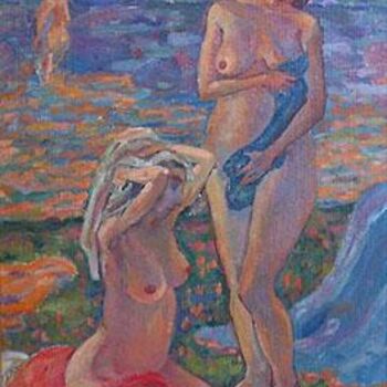 Painting titled "Bathers" by Vachagan Manukyan, Original Artwork