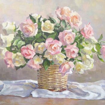 Painting titled "roses" by Vachagan Manukyan, Original Artwork