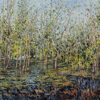 Painting titled "The swamp" by Marius Vancea, Original Artwork, Acrylic