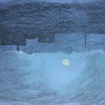 Картина под названием "The Moon" - Artjulia Klymenko, Подлинное произведение искусства, Пастель