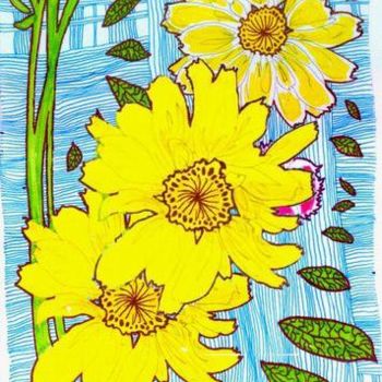 Desenho intitulada "yellow" por Artjulia Klymenko, Obras de arte originais, Outro