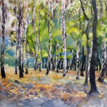 Painting titled "березы /birches" by Artjulia Klymenko, Original Artwork