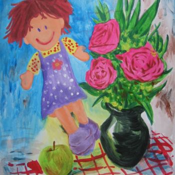 Malerei mit dem Titel "Кукла" von Artjulia Klymenko, Original-Kunstwerk, Acryl