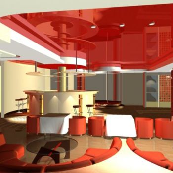 Arte digitale intitolato "Restaurant" da Herta, Opera d'arte originale, Architettura