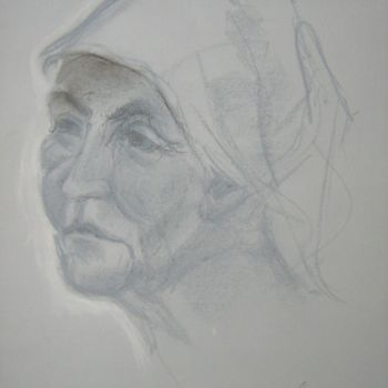 Drawing titled "Portret" by Herta, Original Artwork, Other