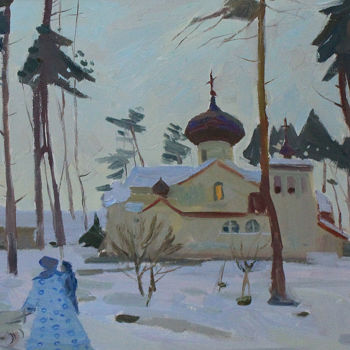 제목이 "Velvety evening"인 미술작품 Vladislav Zadvorsky로, 원작, 기름