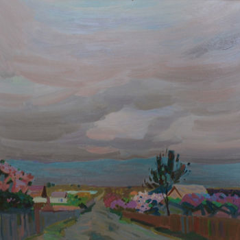 Pintura intitulada "Before the rain" por Vladislav Zadvorsky, Obras de arte originais, Óleo