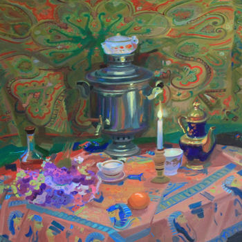 Pintura titulada "Festive still life" por Vladislav Zadvorsky, Obra de arte original, Oleo