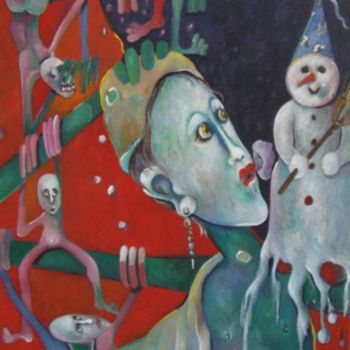 Malerei mit dem Titel "Bientôt l'hiver" von Artvrai, Original-Kunstwerk, Öl