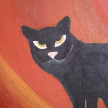 Painting titled "Cat eyes' : Black" by Coreta Odje, Original Artwork
