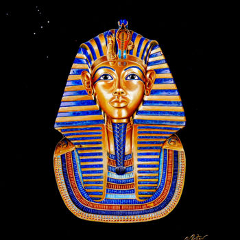 Painting titled "Tutankhamon" by Anton Luciano Pardo, Original Artwork, Acrylic