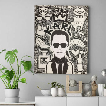 Painting titled "KARL LAGERFELD, Str…" by Arty, Original Artwork, Acrylic