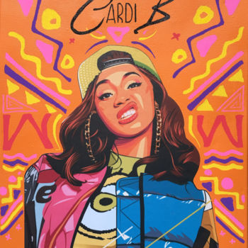 Schilderij getiteld "CARDI-B  [Street-Ar…" door Arty, Origineel Kunstwerk, Acryl