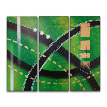 Картина под названием "Green fish" - Artylique, Подлинное произведение искусства, Акрил
