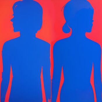 Druckgrafik mit dem Titel "Love is looking in…" von Artynkom, Original-Kunstwerk, Digitaldruck