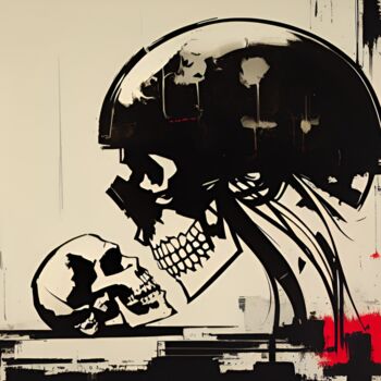 Printmaking titled "Skulls apologies" by Artynkom, Original Artwork, Digital Print