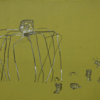 Schilderij getiteld "spider" door Yogeeta, Origineel Kunstwerk, Acryl