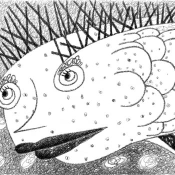 Рисунок под названием "The Spikes Fish / Ш…" - Artyom Terskov, Подлинное произведение искусства, Другой