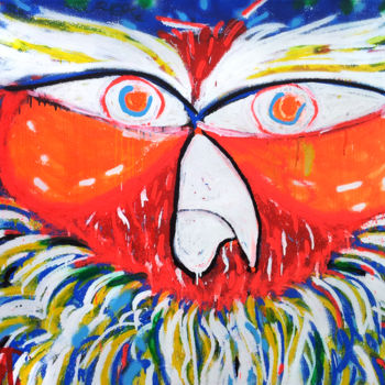 Painting titled "The Eagle owl / Фил…" by Artyom Terskov, Original Artwork, Spray paint