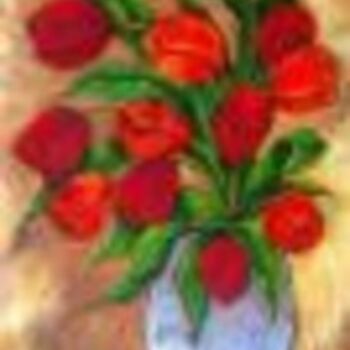 Peinture intitulée "fleur" par Khetib  Sid   Tlemcen, Œuvre d'art originale