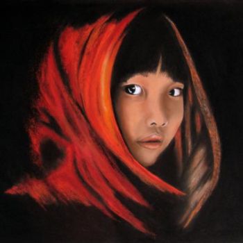 Pintura titulada "Ewa...enfant du Cam…" por Isabelle Nicolazzo - Zazou, Obra de arte original, Otro