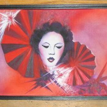 Painting titled "Instant Asiatique" by Isabelle Nicolazzo - Zazou, Original Artwork