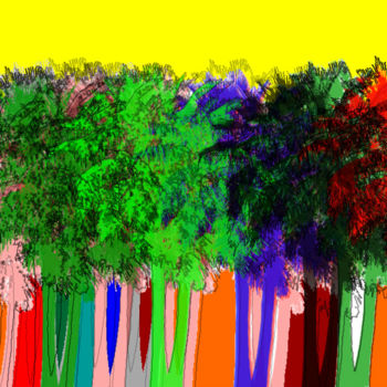 Digitale Kunst mit dem Titel "Palm-street" von Artzjo, Original-Kunstwerk, Digitale Malerei