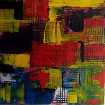 Painting titled "Urban red" by Artzjo, Original Artwork, Acrylic
