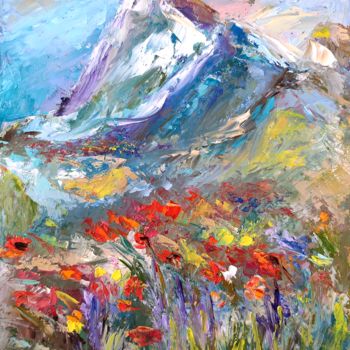 "Mountain landscape" başlıklı Tablo Elena Gridneva tarafından, Orijinal sanat, Petrol