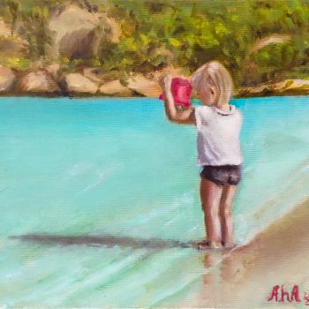 Картина под названием "Serenity Beach" - Elena Gridneva, Подлинное произведение искусства, Масло