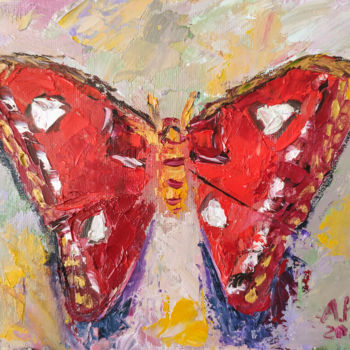 Painting titled "Butterfly" by Elena Gridneva, Original Artwork, Oil
