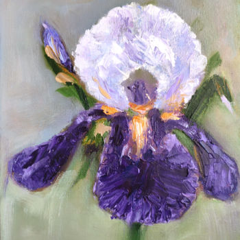 Painting titled "Iris" by Elena Gridneva, Original Artwork, Oil