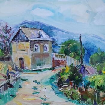Schilderij getiteld "Village" door Arus Pashikyan, Origineel Kunstwerk, Olie