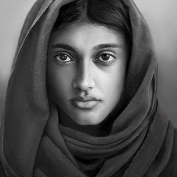 Digital Arts titled "Regard" by Aryaneire, Original Artwork, Digital Painting