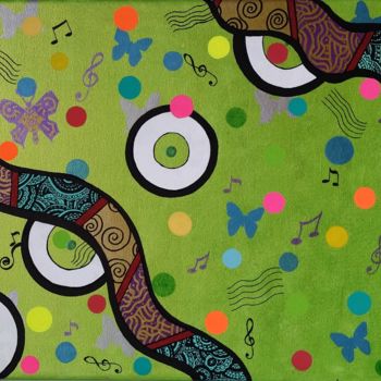 绘画 标题为“Swing Butterfly” 由Arz Bleuzvenn, 原创艺术品, 丙烯