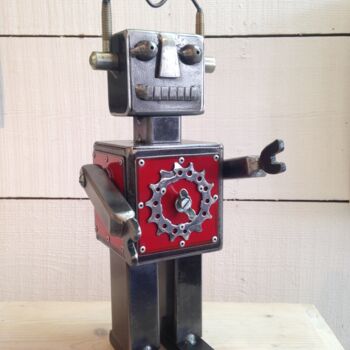 Escultura titulada "Robot" por Arzel, Obra de arte original, Metales