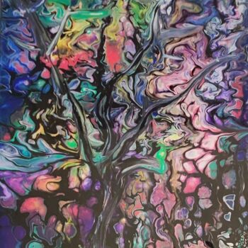Картина под названием "L'albero dei colori…" - As'Art, Подлинное произведение искусства, Акрил