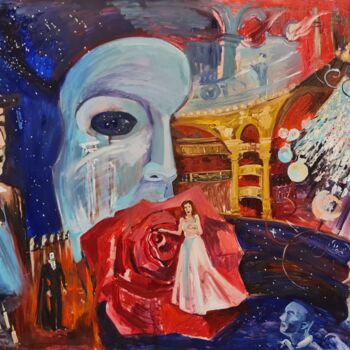 Peinture intitulée "Призрак Оперы" par Asadullina Elvira, Œuvre d'art originale, Huile Monté sur Châssis en bois
