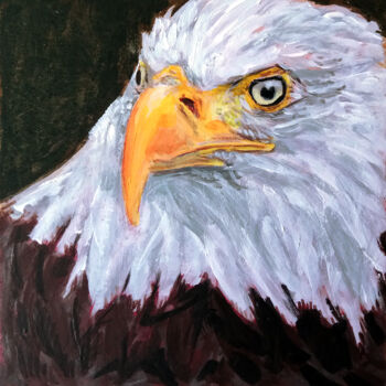 Painting titled "Bald Eagle" by Asan Kurtmalaiev, Original Artwork, Acrylic