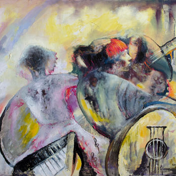 Ζωγραφική με τίτλο "Musical desire II" από Anna Sandecka-Ląkocy, Αυθεντικά έργα τέχνης, Λάδι