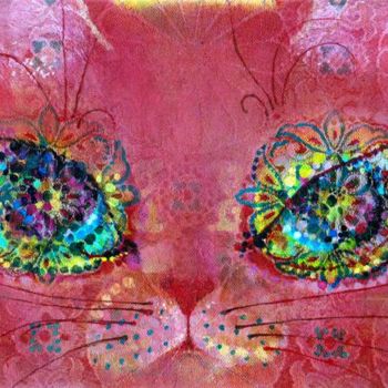 Pittura intitolato "cat's eyes03" da Asari Fukushima, Opera d'arte originale