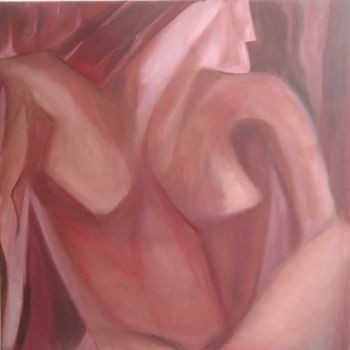 Painting titled "Figuur in rood" by Ria V An Calcar, Original Artwork